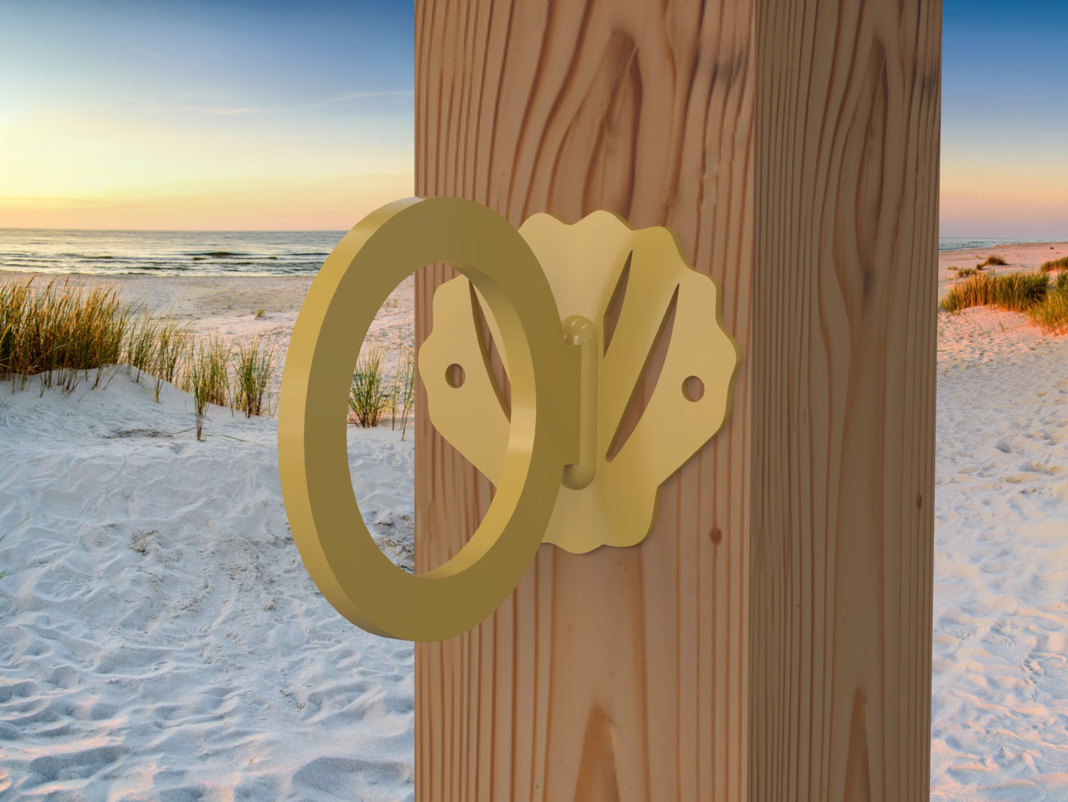Seashell Nautical Rope Ring, Light Strand Holder (3 sizes available) - Madison Iron and Wood