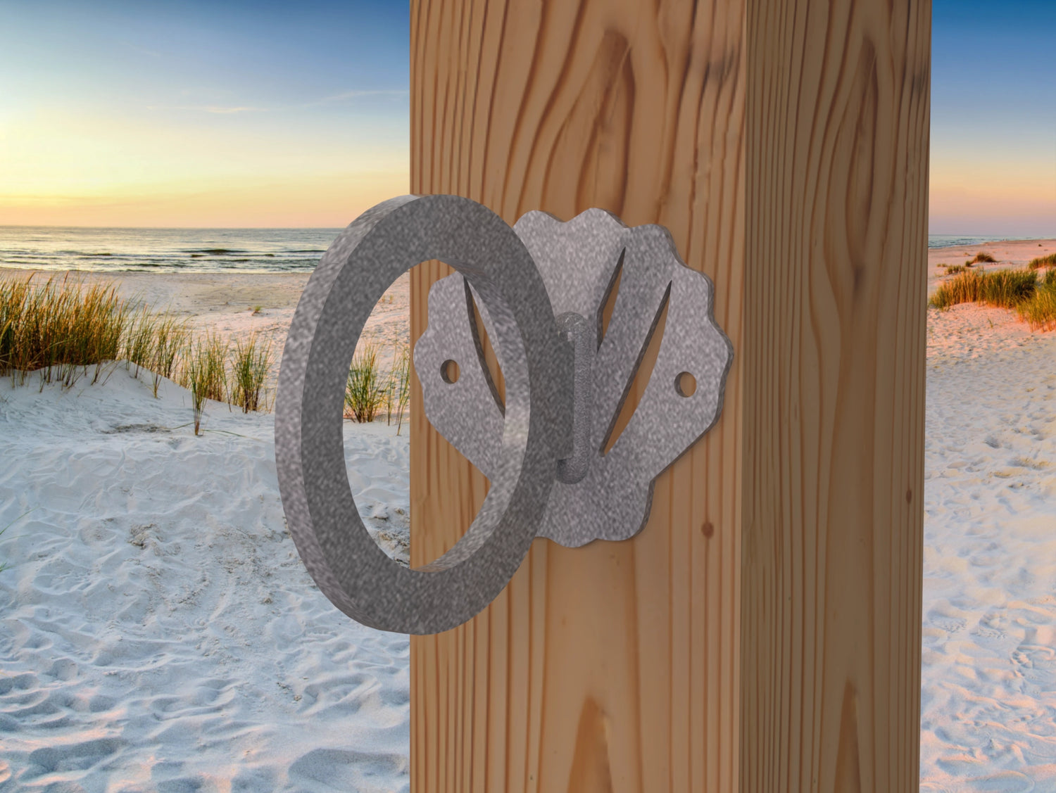 Seashell Nautical Rope Ring, Light Strand Holder (3 sizes available) - Madison Iron and Wood