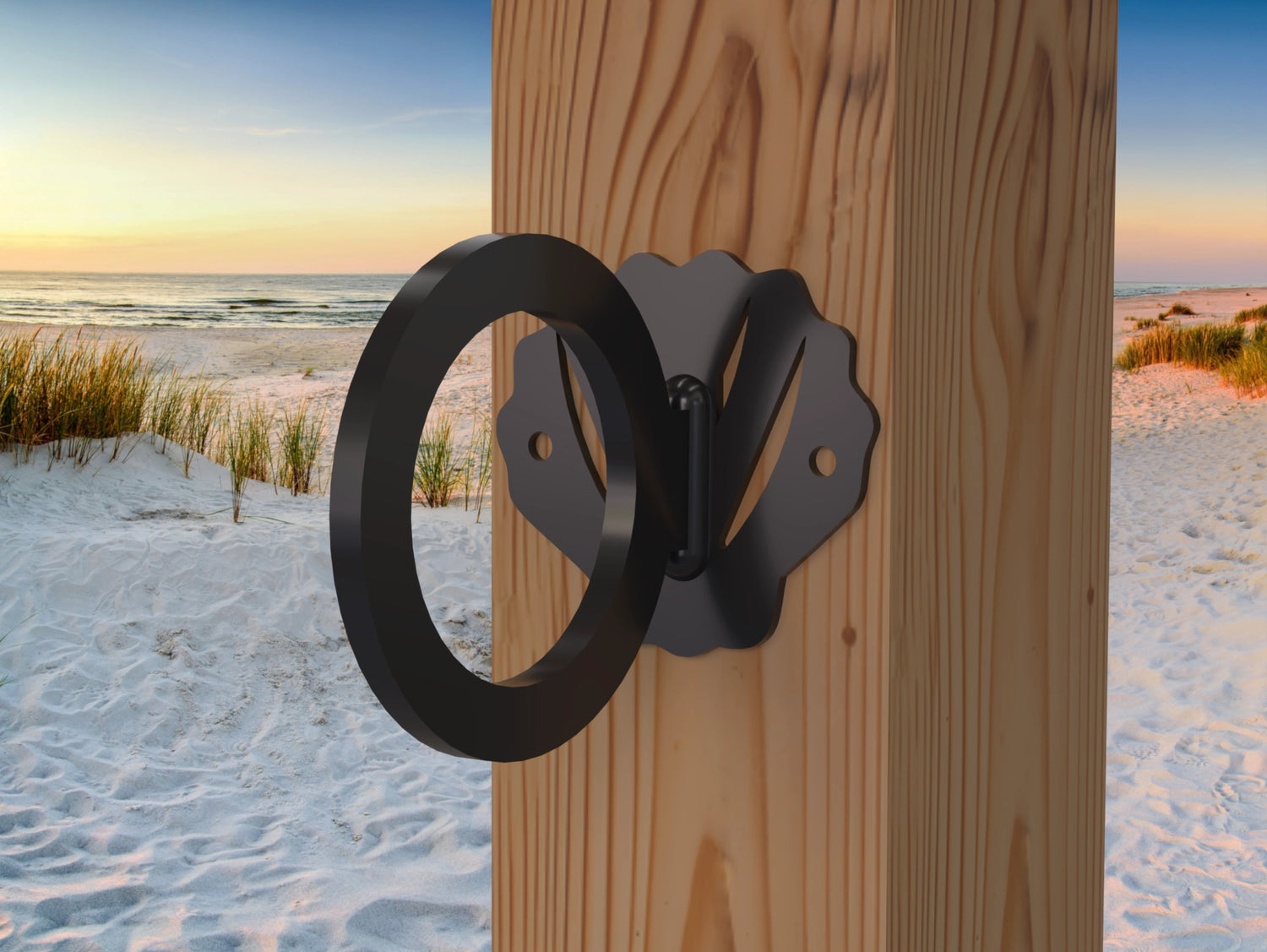 Seashell Nautical Rope Ring, Light Strand Holder (3 sizes available) - Madison Iron and Wood