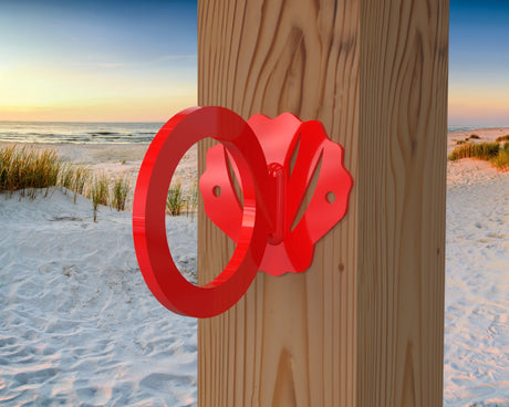 Seashell Nautical Rope Ring, Light Strand Holder (3 sizes available) - Madison Iron and Wood
