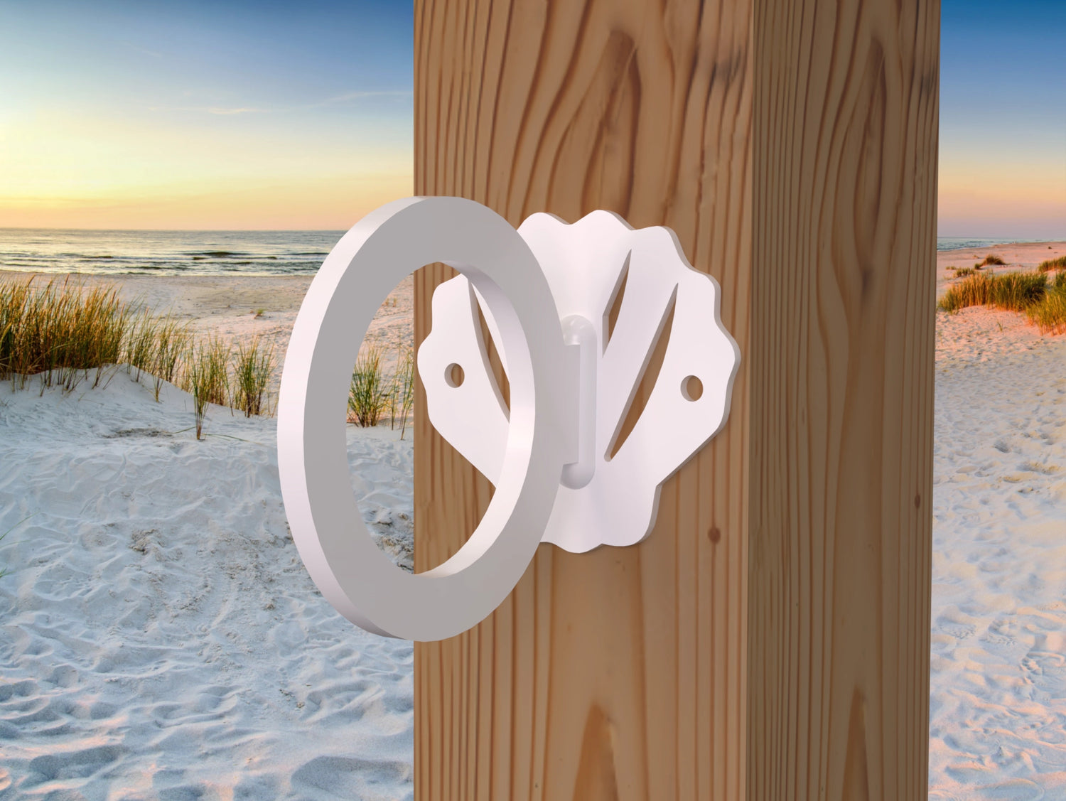 Seashell Nautical Rope Ring, Light Strand Holder (3 sizes available) - Madison Iron and Wood