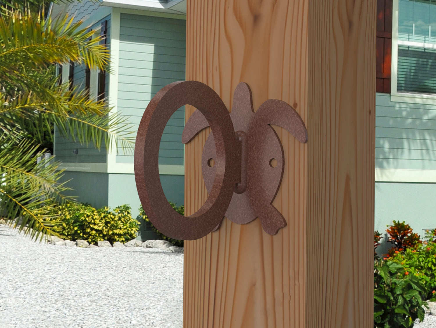 Sea Turtle Nautical Rope Ring, Light Strand Holder (3 sizes available) - Madison Iron and Wood