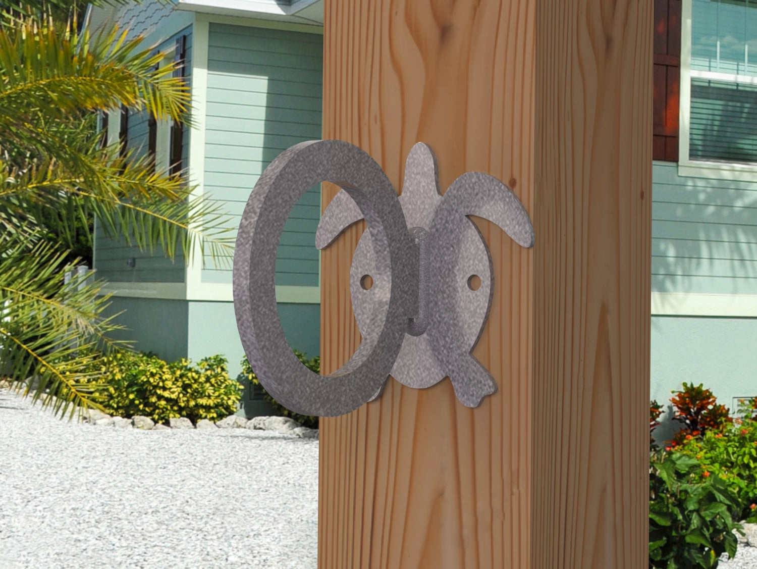 Sea Turtle Nautical Rope Ring, Light Strand Holder (3 sizes available) - Madison Iron and Wood