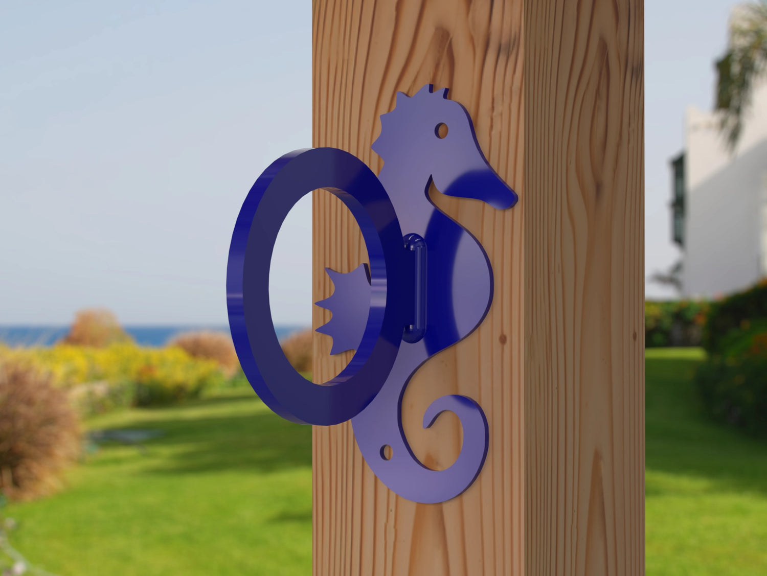 Seahorse Nautical Rope Ring, Light Strand Holder (3 sizes available) - Madison Iron and Wood