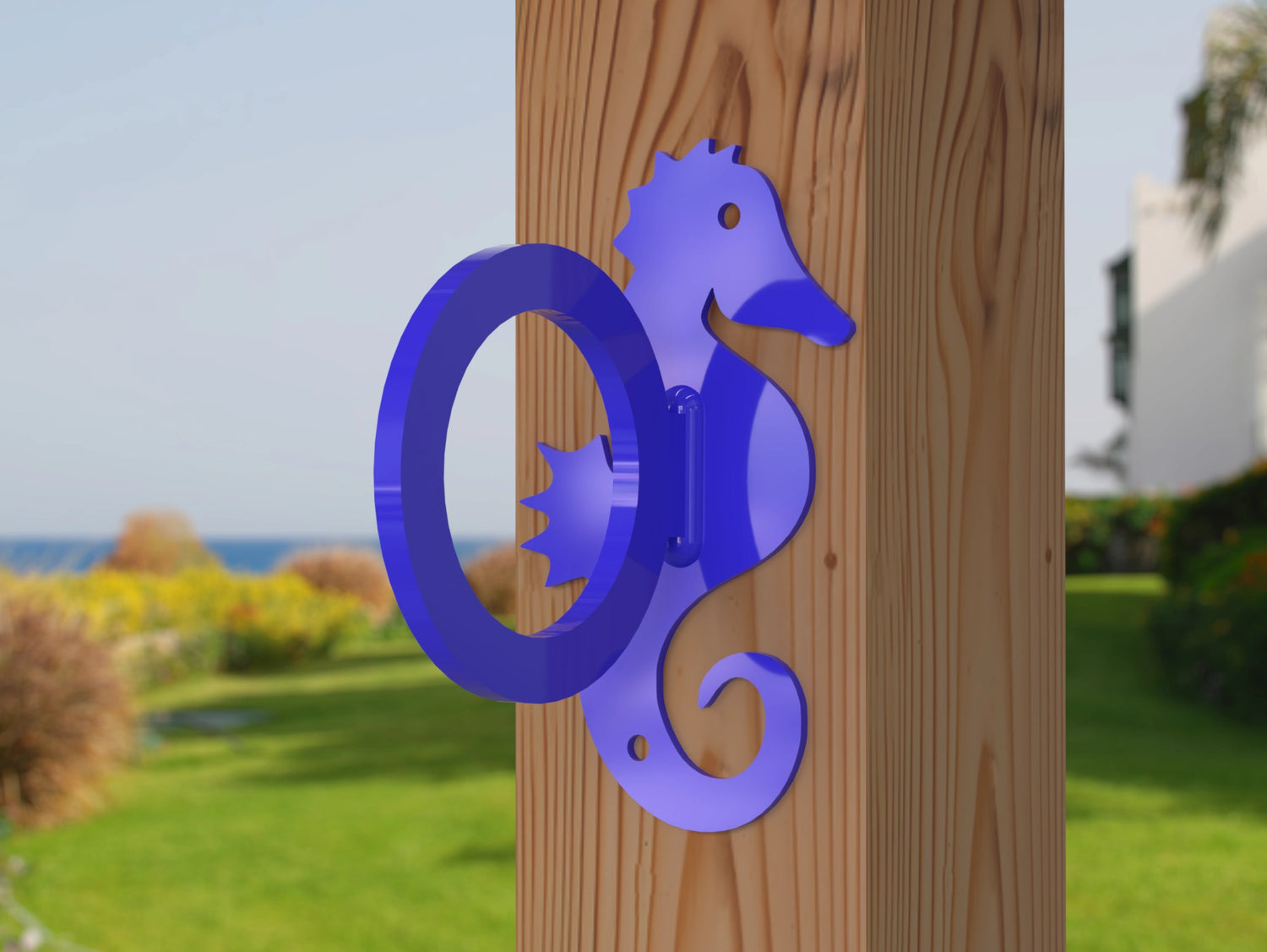 Seahorse Nautical Rope Ring, Light Strand Holder (3 sizes available) - Madison Iron and Wood