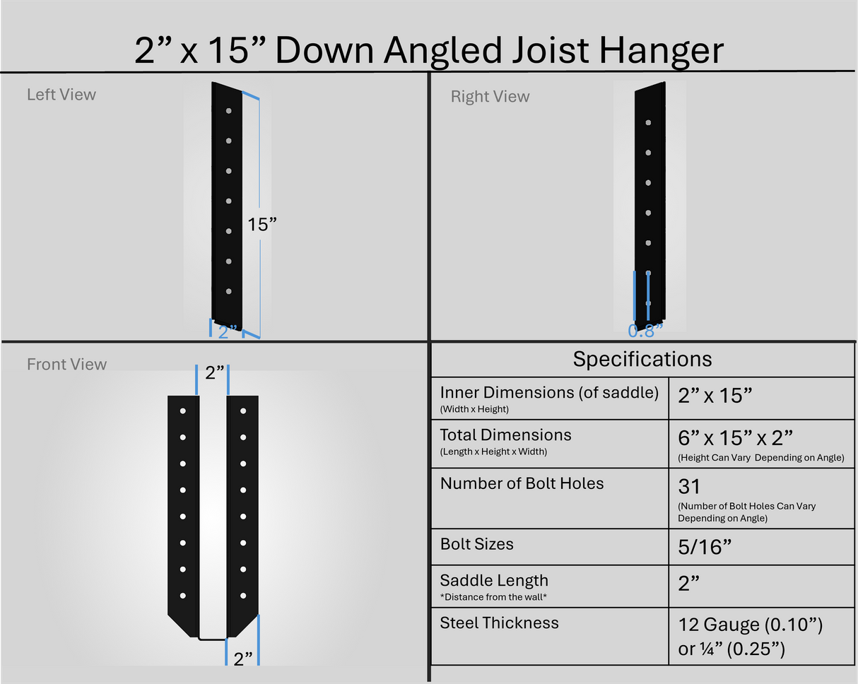 Soporte para colgar vigas de 2"x6"