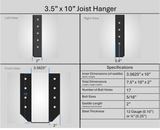 Support de suspension pour solive 2"x6"