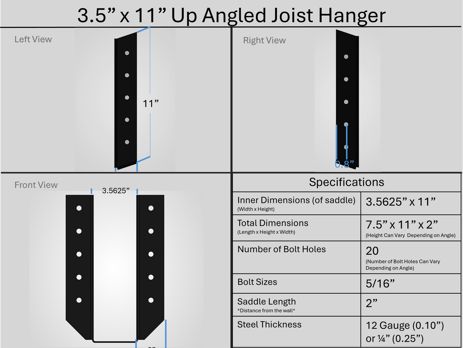 Soporte para colgar vigas de 2"x6"