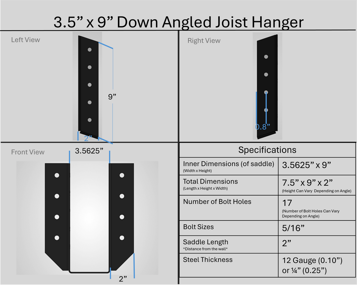 Soporte para colgar vigas de 2"x6"