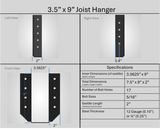 Support de suspension pour solive 2"x6"