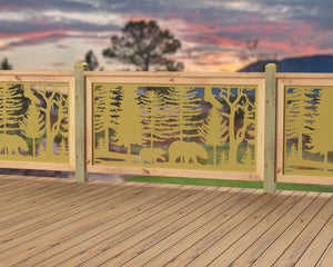60"x30" - Bear Landscape Fence/Gate Panel Insert - Variation 3 - Madison Iron and Wood