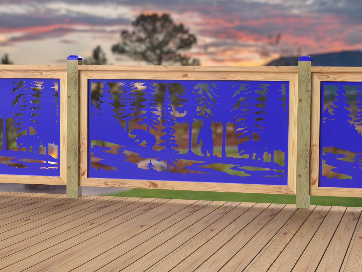 60"x30" - Bear Landscape Fence/Gate Panel Insert - Variation 2 - Madison Iron and Wood