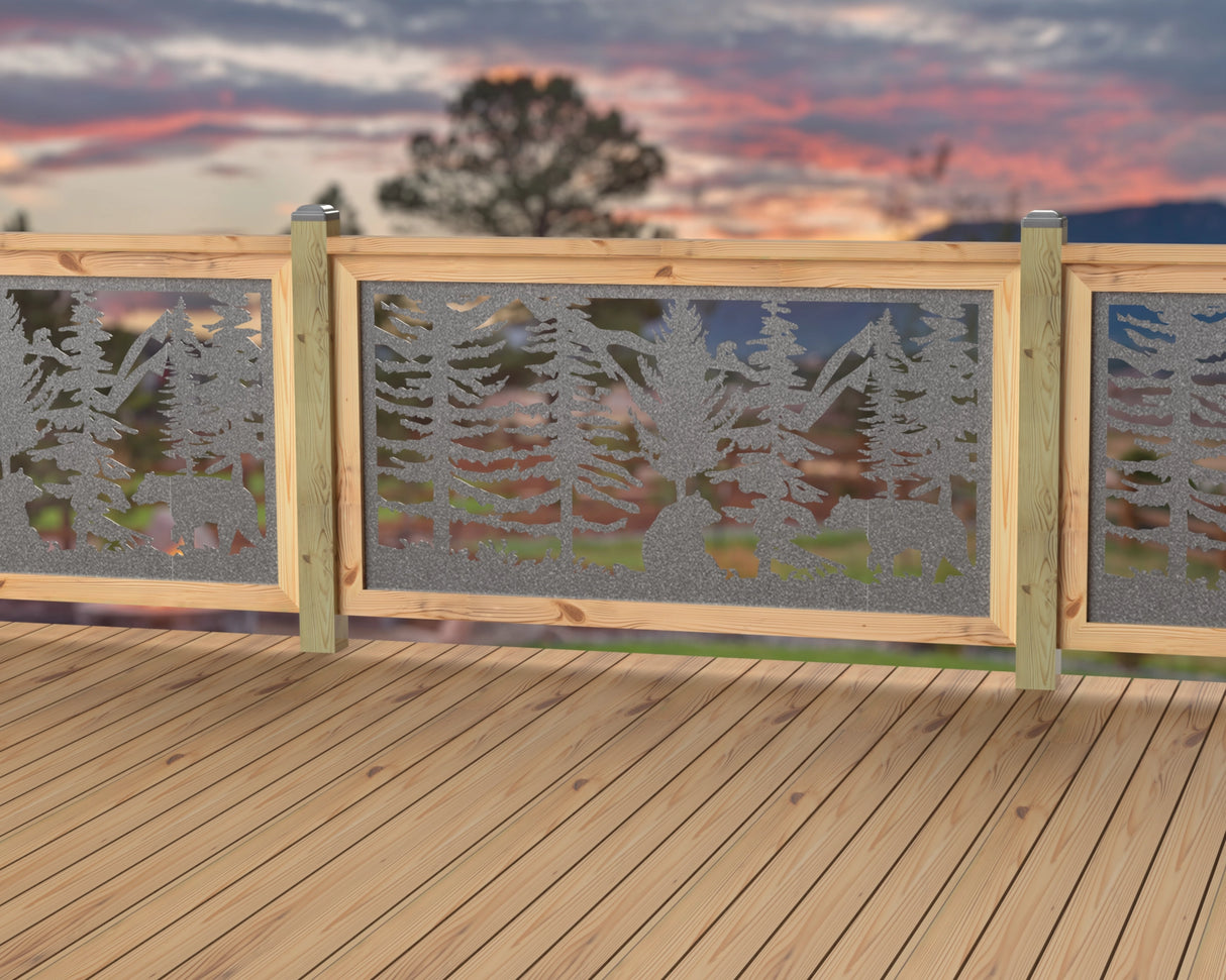 60"x30" - Bear Landscape Fence/Gate Panel Insert - Variation 4