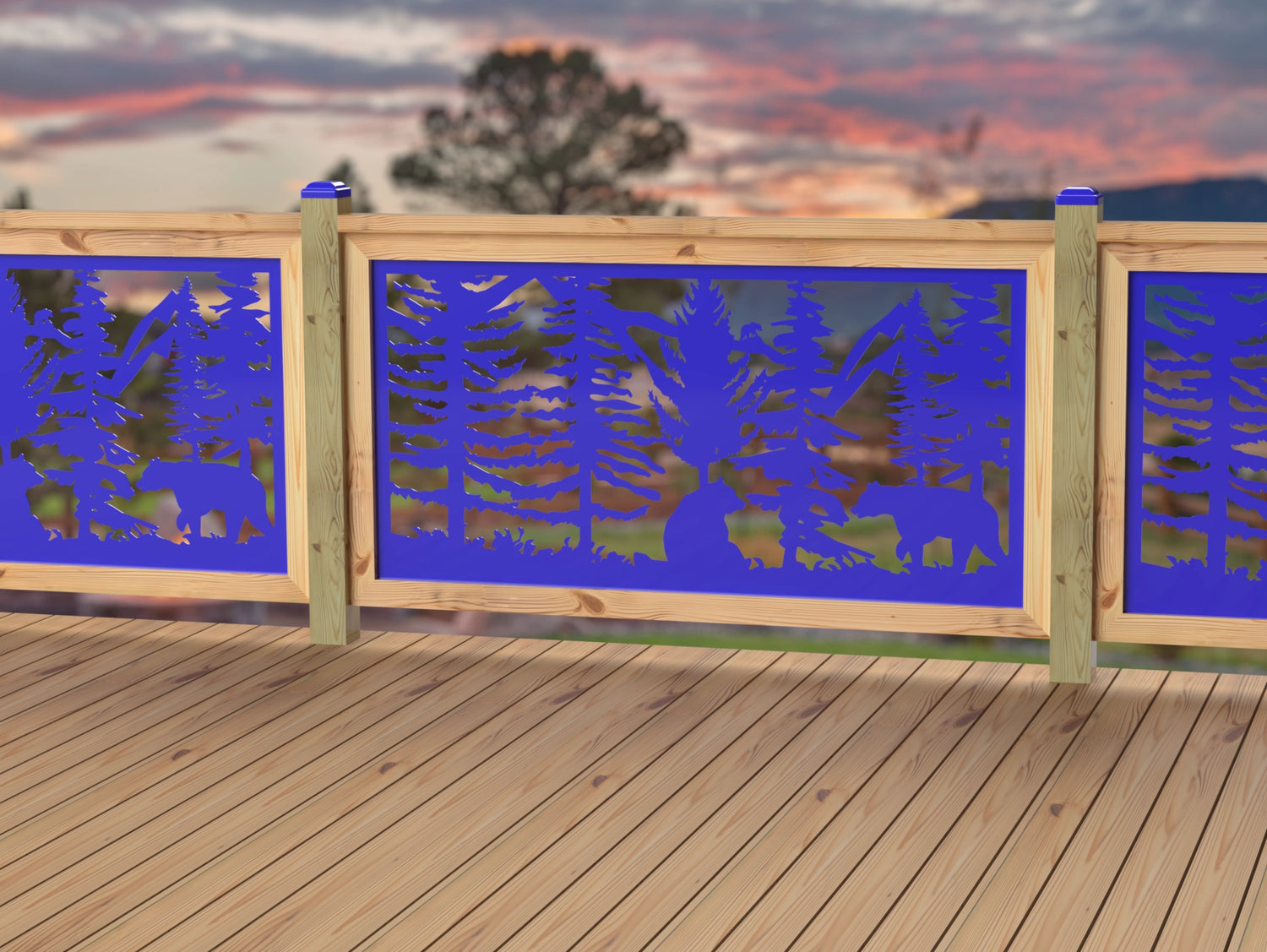 60"x30" - Bear Landscape Fence/Gate Panel Insert - Variation 4 - Madison Iron and Wood