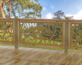 Fish Swimming Railing Panel Insert - Madison Iron and Wood