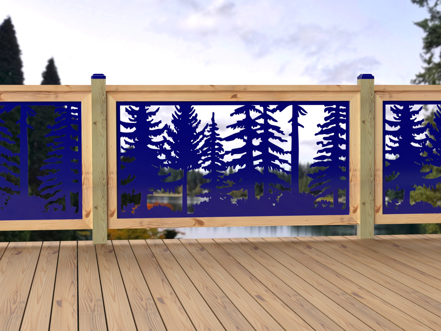 60"x30" - Forest Landscape Fence/Gate Panel Insert - Variation 2 - Madison Iron and Wood