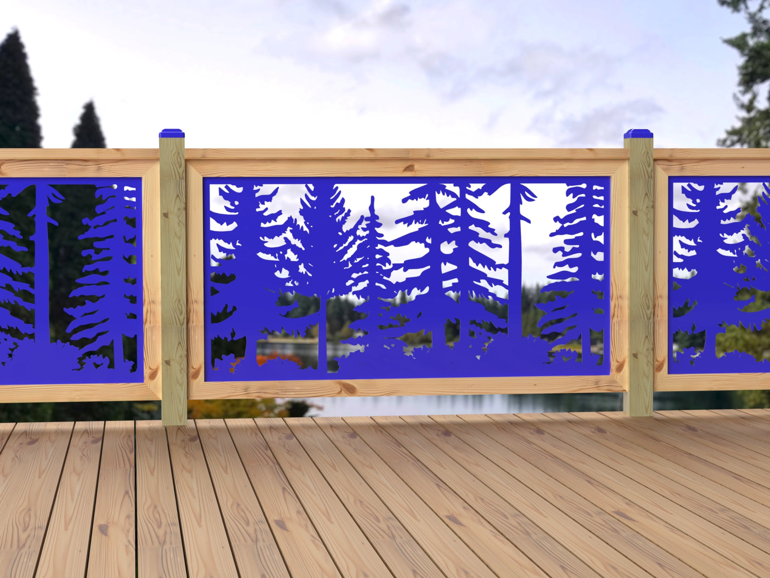 60"x30" - Forest Landscape Fence/Gate Panel Insert - Variation 2 - Madison Iron and Wood