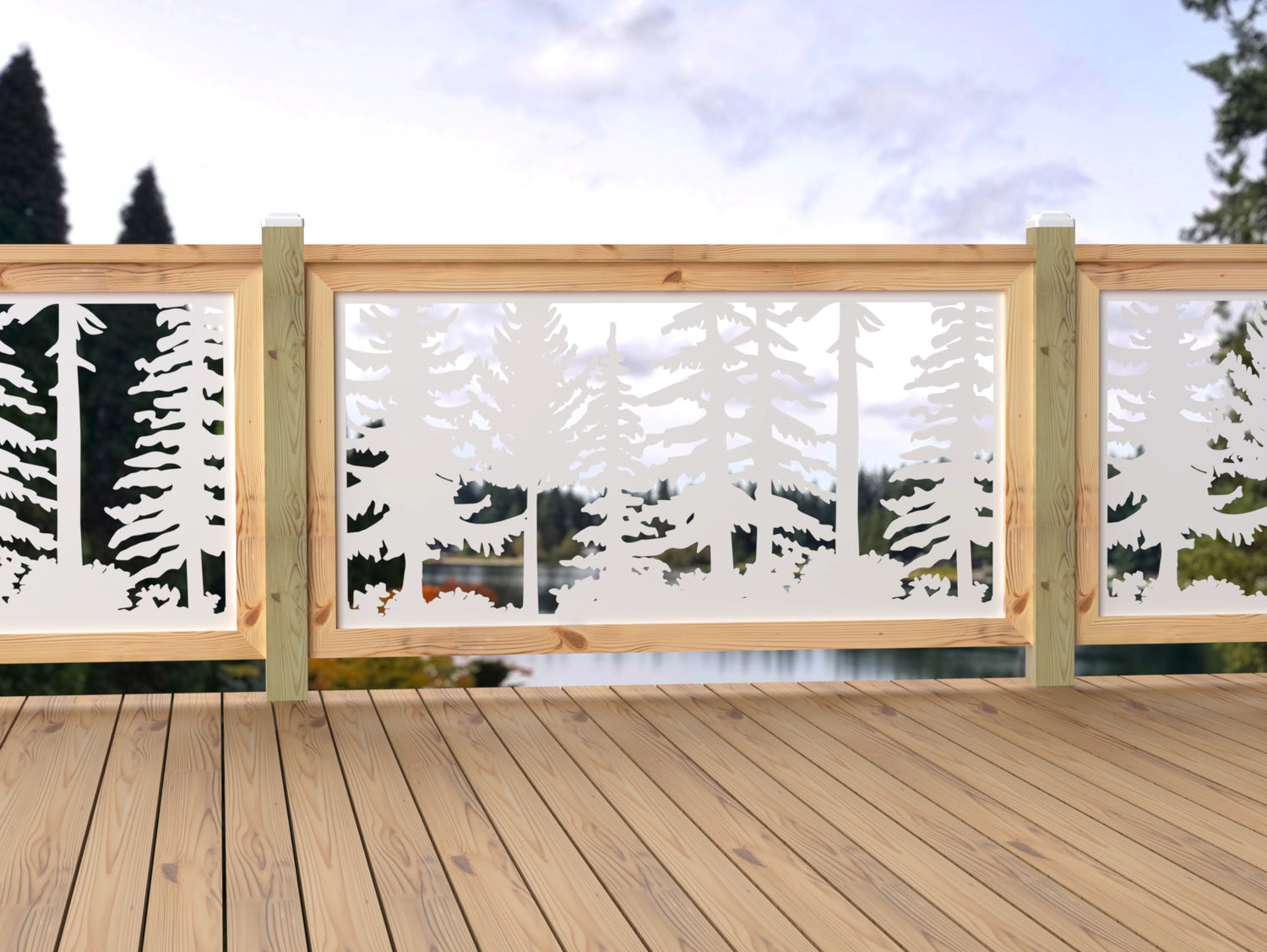 60"x30" - Forest Landscape Fence/Gate Panel Insert - Variation 2 - Madison Iron and Wood