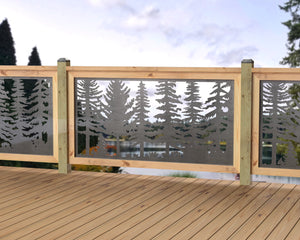 60"x30" - Forest Landscape Fence/Gate Panel Insert - Variation 3 - Madison Iron and Wood
