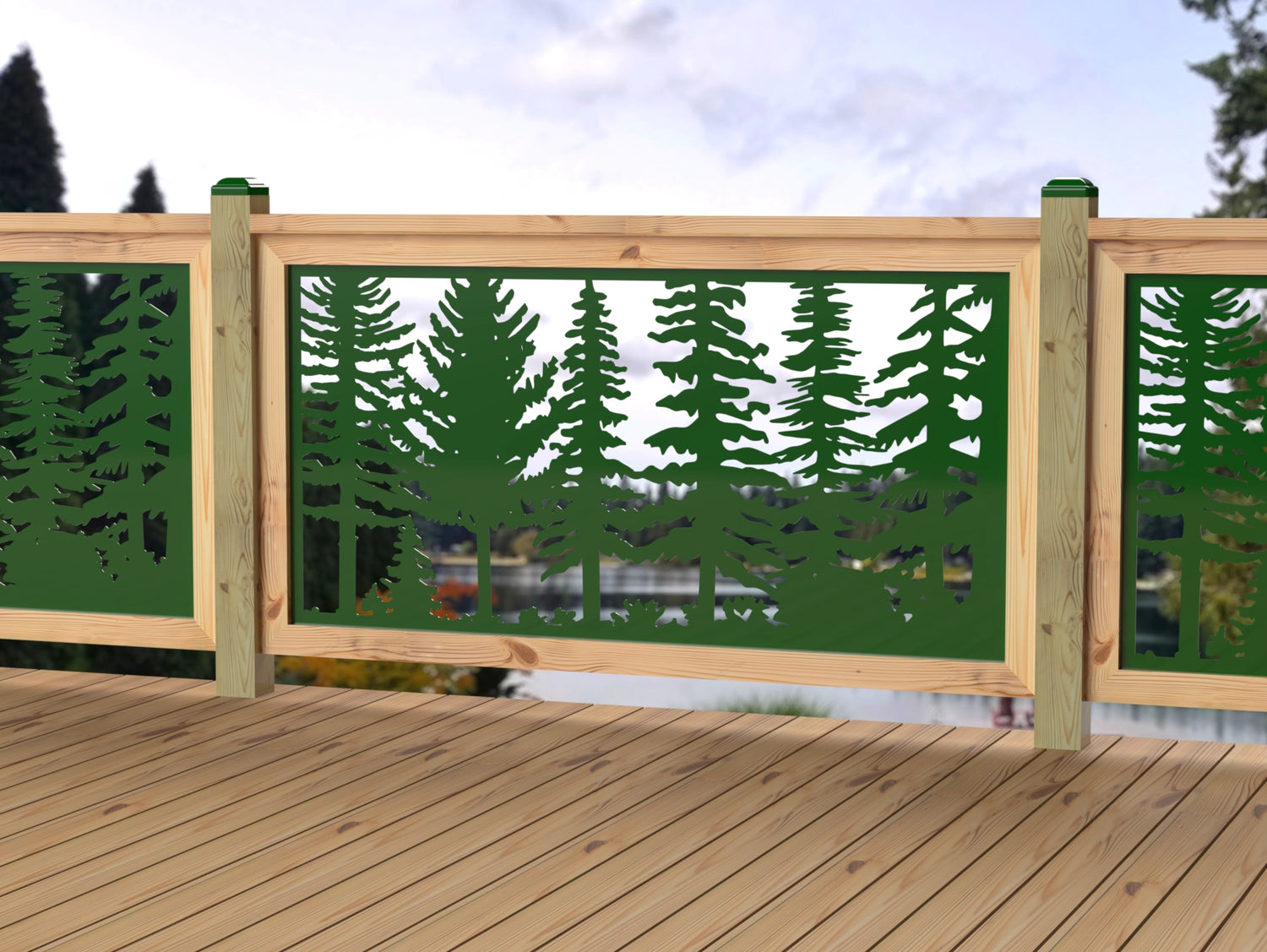 60"x30" - Forest Landscape Fence/Gate Panel Insert - Variation 3 - Madison Iron and Wood