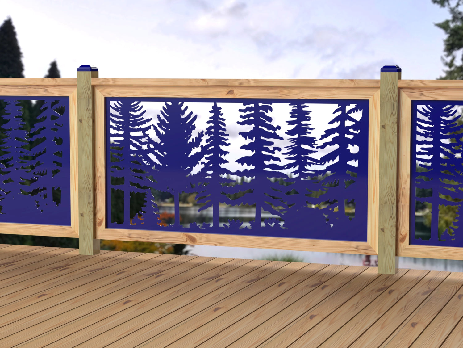 60"x30" - Forest Landscape Fence/Gate Panel Insert - Variation 3 - Madison Iron and Wood