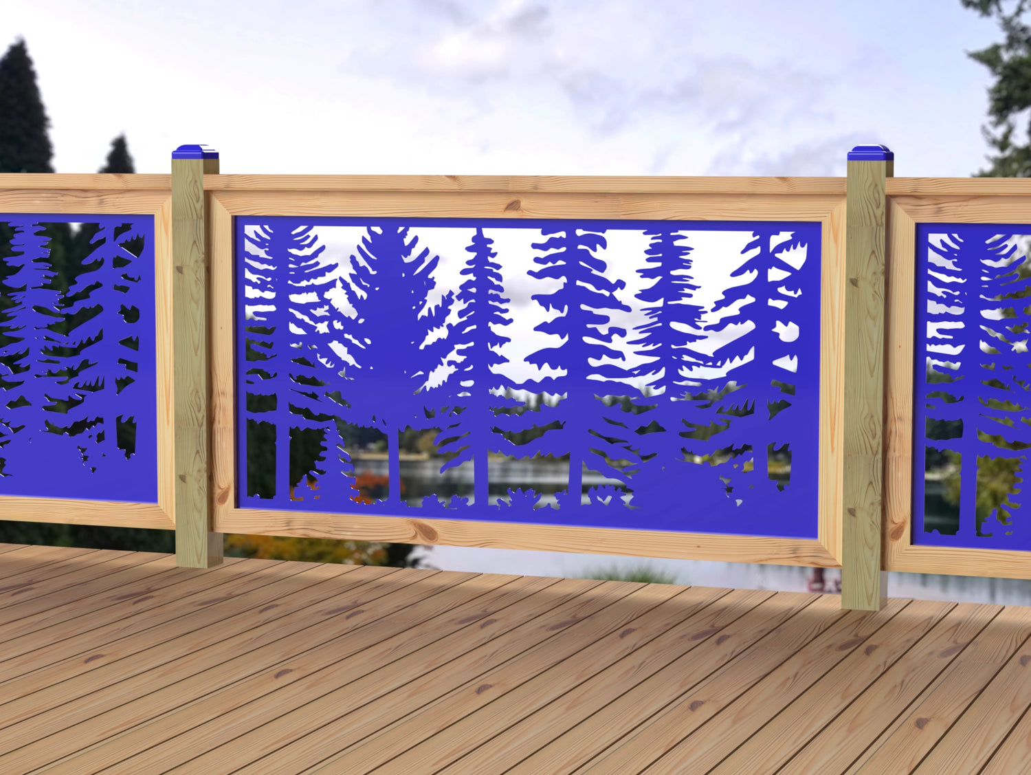 60"x30" - Forest Landscape Fence/Gate Panel Insert - Variation 3 - Madison Iron and Wood