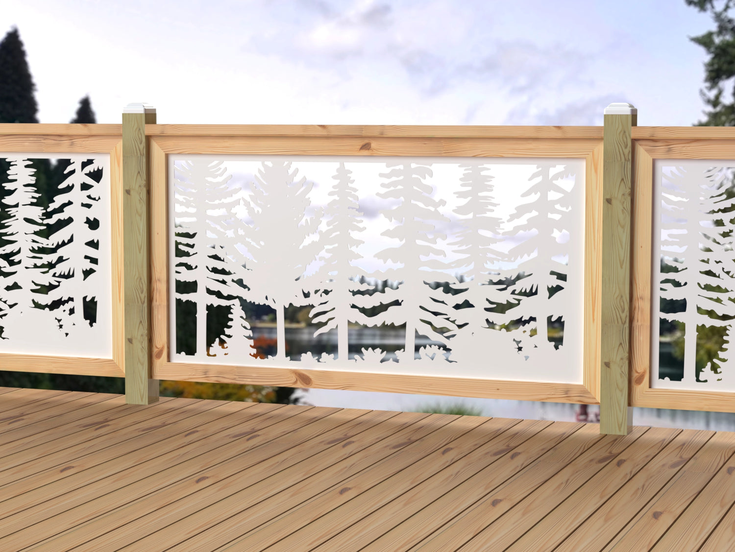 60"x30" - Forest Landscape Fence/Gate Panel Insert - Variation 3 - Madison Iron and Wood