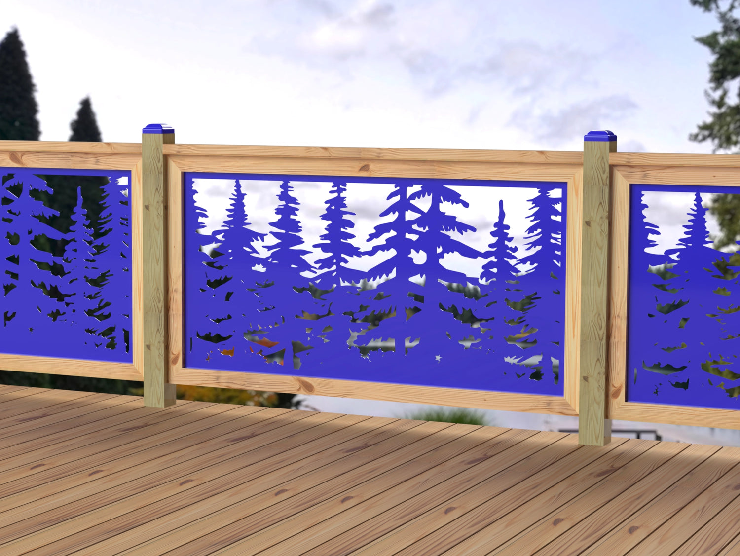 60"x30" - Forest Landscape Fence/Gate Panel Insert - Variation 4 - Madison Iron and Wood