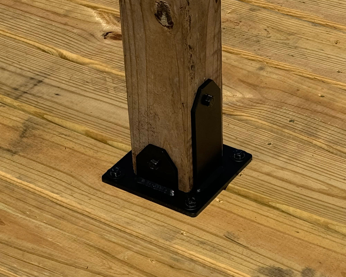 Heavy Duty Post Base Foot Bracket - Madison Iron and Wood