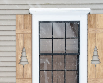 Wooden Window Shutter - Pine Tree Design