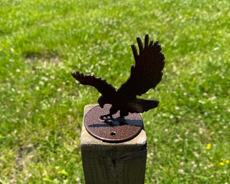 Eagle Post Top For Round Wood Fence Post - Madison Iron and Wood