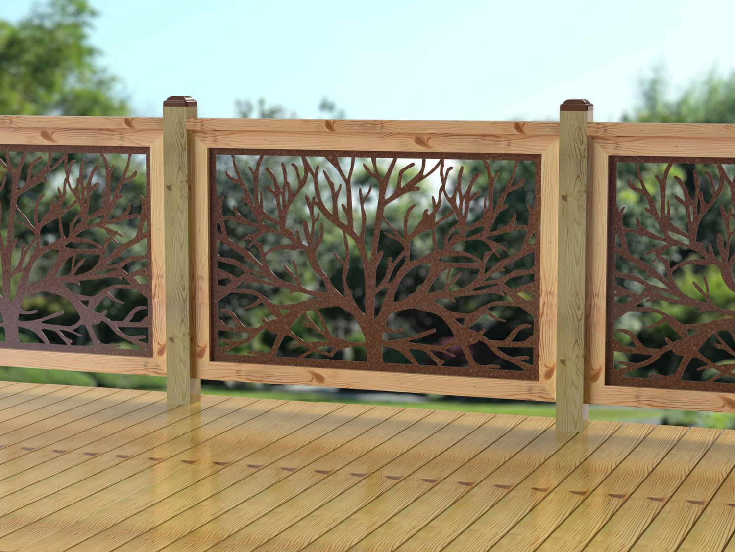 47"x30" - Bare Tree Fence/Gate Panel Insert - Madison Iron and Wood