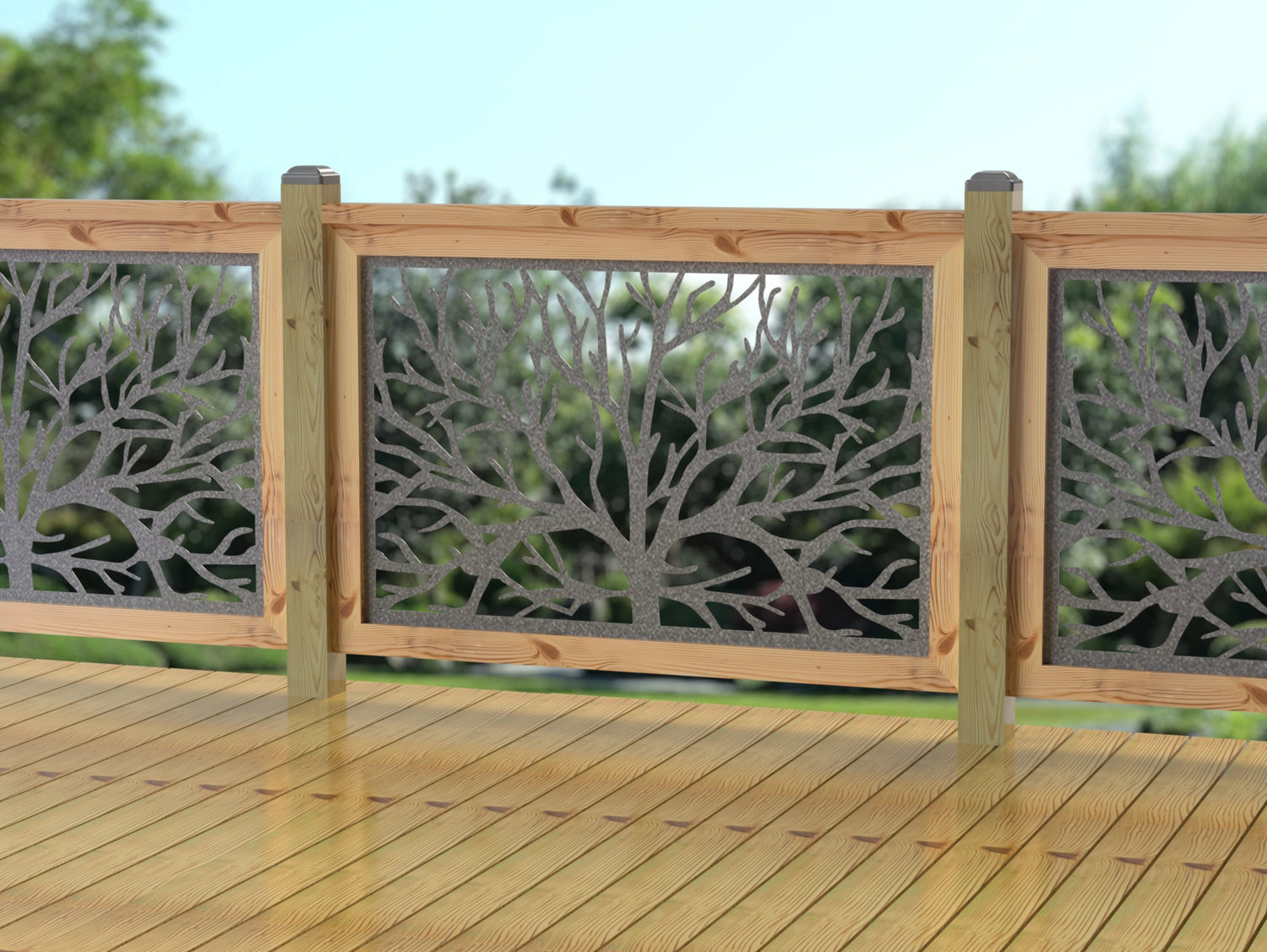 47"x30" - Bare Tree Fence/Gate Panel Insert - Madison Iron and Wood