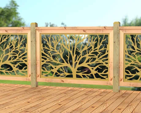 47"x30" - Bare Tree Fence/Gate Panel Insert - Madison Iron and Wood