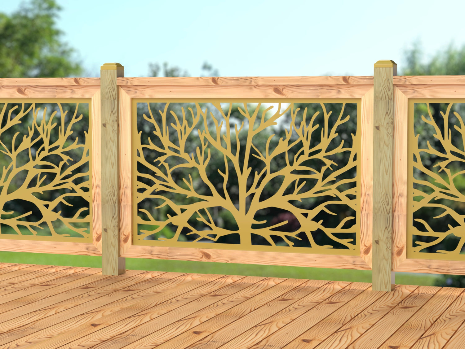 47"x30" - Bare Tree Fence/Gate Panel Insert - Madison Iron and Wood