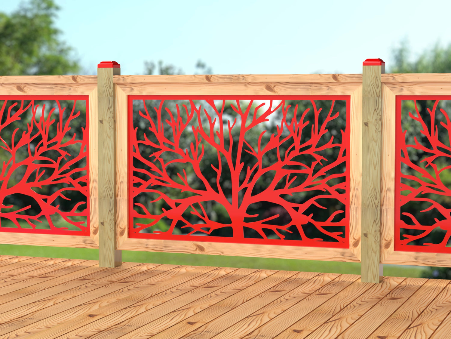 47"x30" - Bare Tree Fence/Gate Panel Insert - Madison Iron and Wood