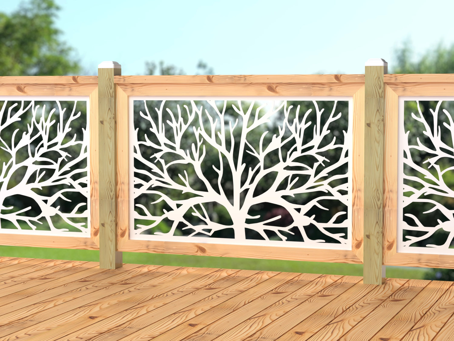 47"x30" - Bare Tree Fence/Gate Panel Insert - Madison Iron and Wood