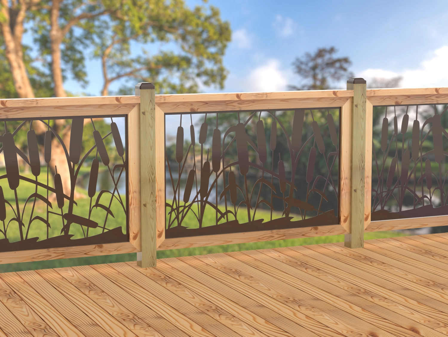 47"x30" - Cattails Fence/Gate Panel Insert - Madison Iron and Wood