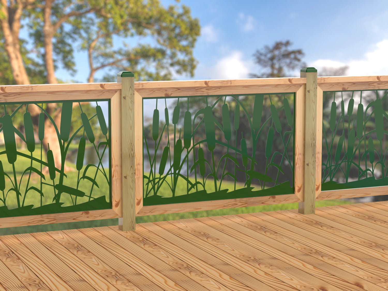 47"x30" - Cattails Fence/Gate Panel Insert - Madison Iron and Wood