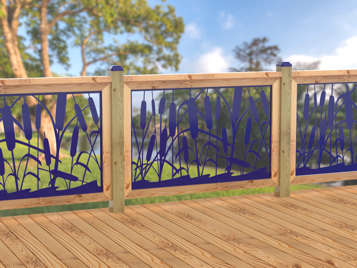 47"x30" - Cattails Fence/Gate Panel Insert - Madison Iron and Wood