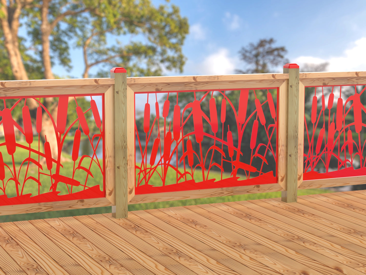 47"x30" - Cattails Fence/Gate Panel Insert - Madison Iron and Wood