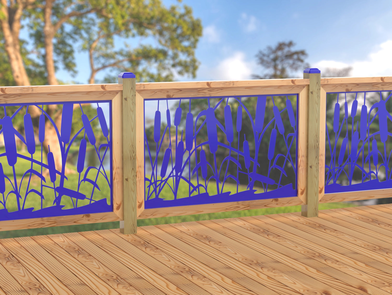 47"x30" - Cattails Fence/Gate Panel Insert - Madison Iron and Wood