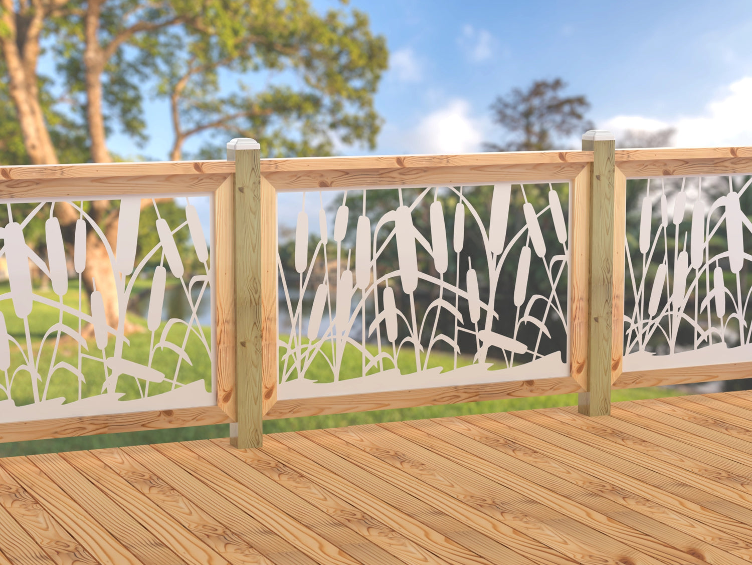 47"x30" - Cattails Fence/Gate Panel Insert - Madison Iron and Wood