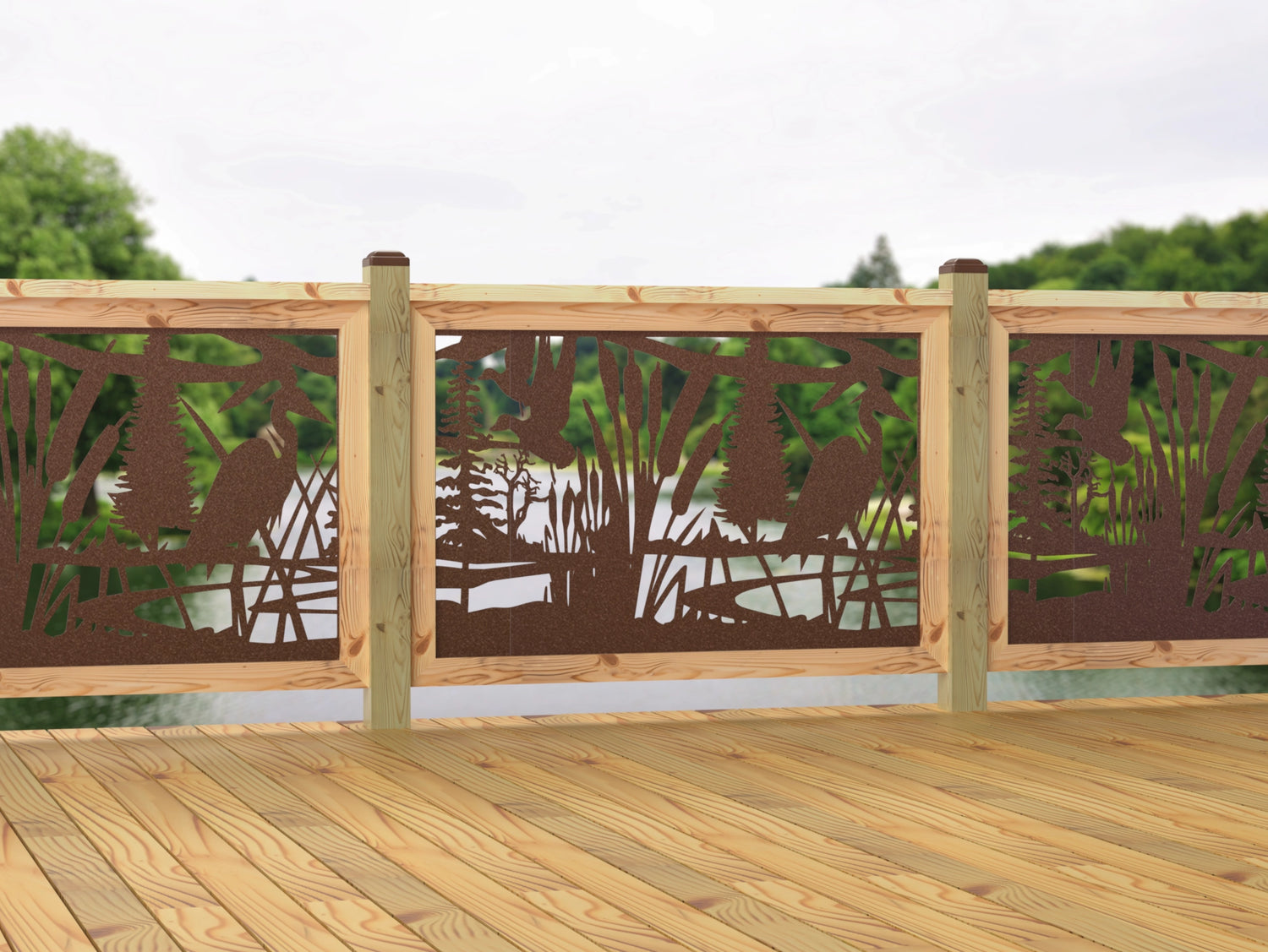 47"x30" - Crane Pond Fence/Gate Panel Insert - Madison Iron and Wood