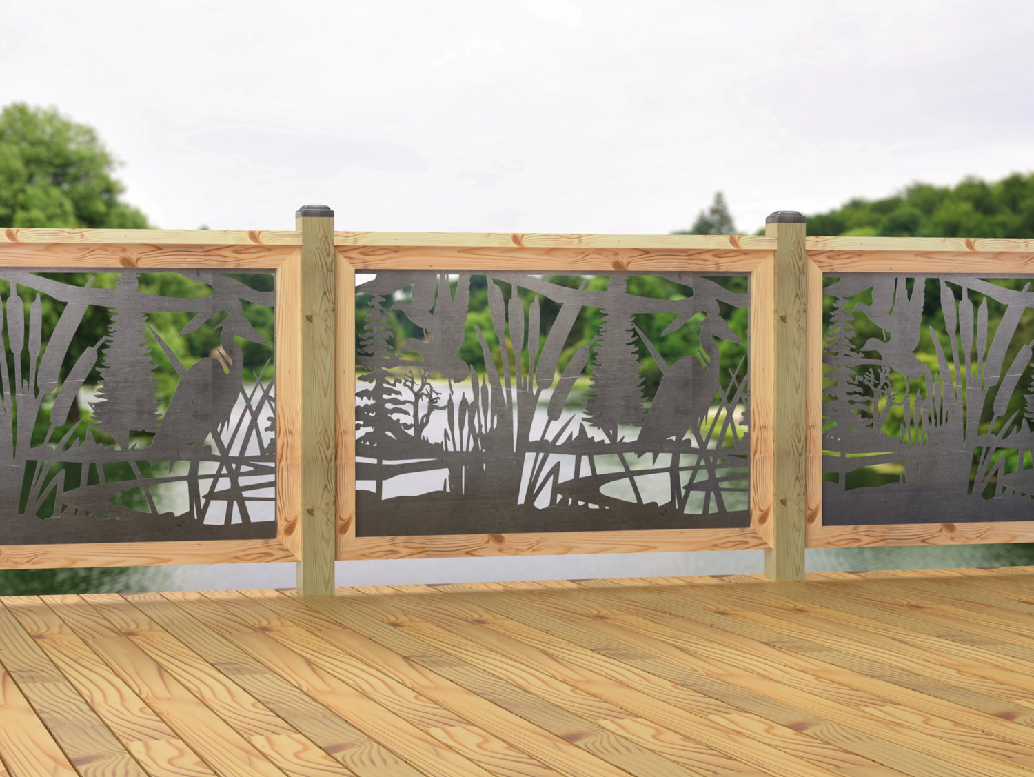 47"x30" - Crane Pond Fence/Gate Panel Insert - Madison Iron and Wood