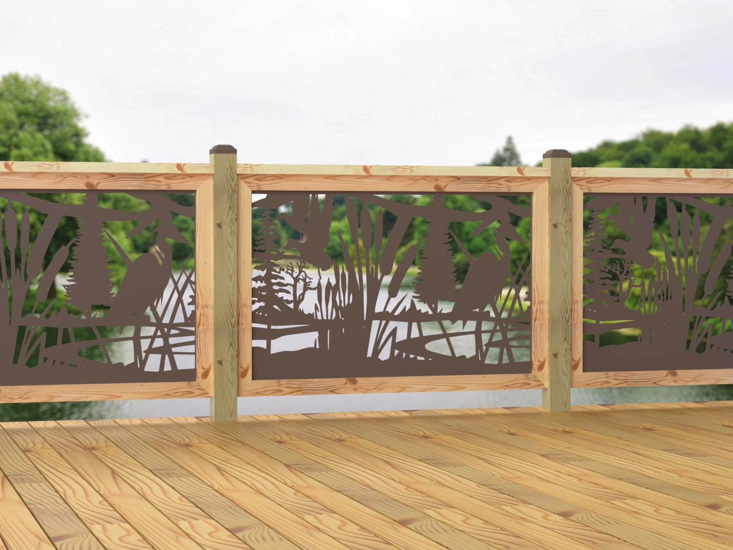 47"x30" - Crane Pond Fence/Gate Panel Insert - Madison Iron and Wood