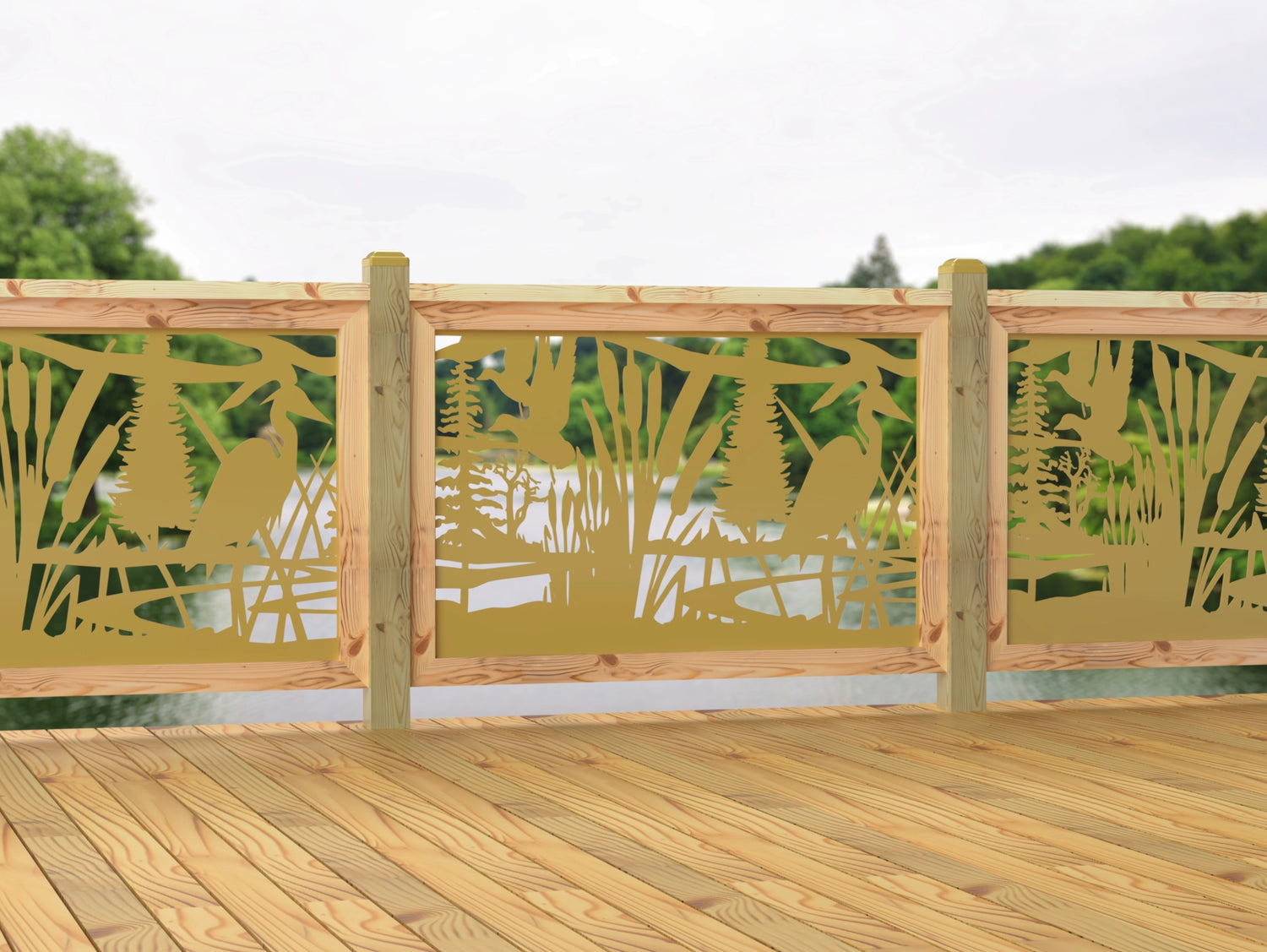 47"x30" - Crane Pond Fence/Gate Panel Insert - Madison Iron and Wood