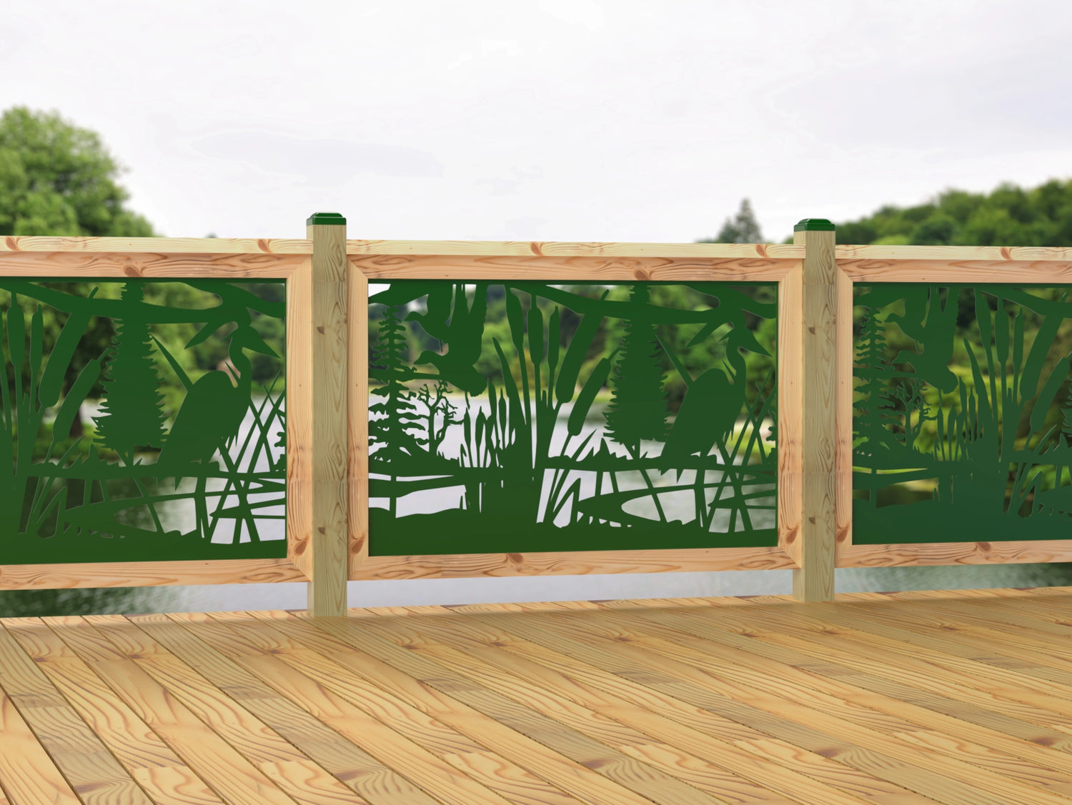 47"x30" - Crane Pond Fence/Gate Panel Insert - Madison Iron and Wood