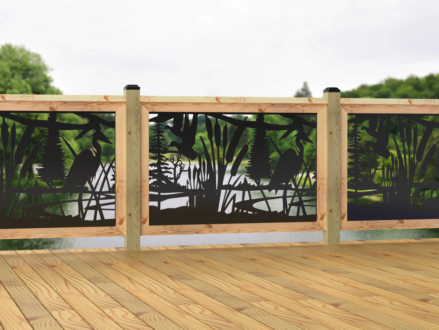 47"x30" - Crane Pond Fence/Gate Panel Insert - Madison Iron and Wood