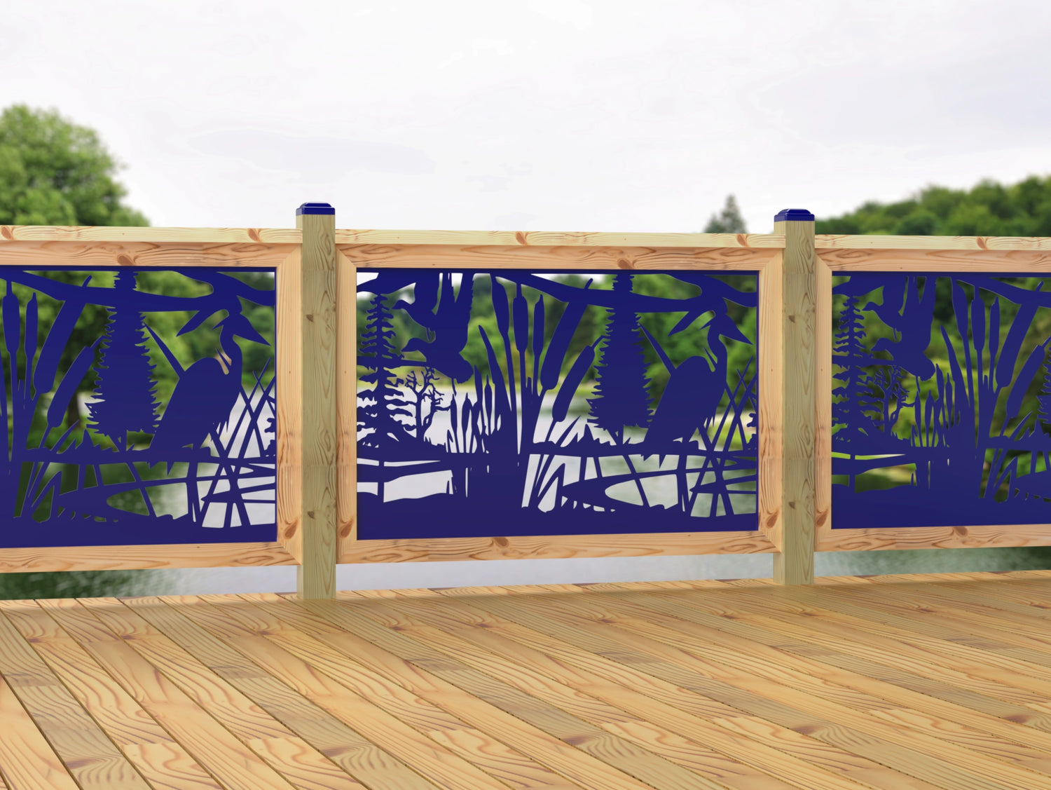 47"x30" - Crane Pond Fence/Gate Panel Insert - Madison Iron and Wood